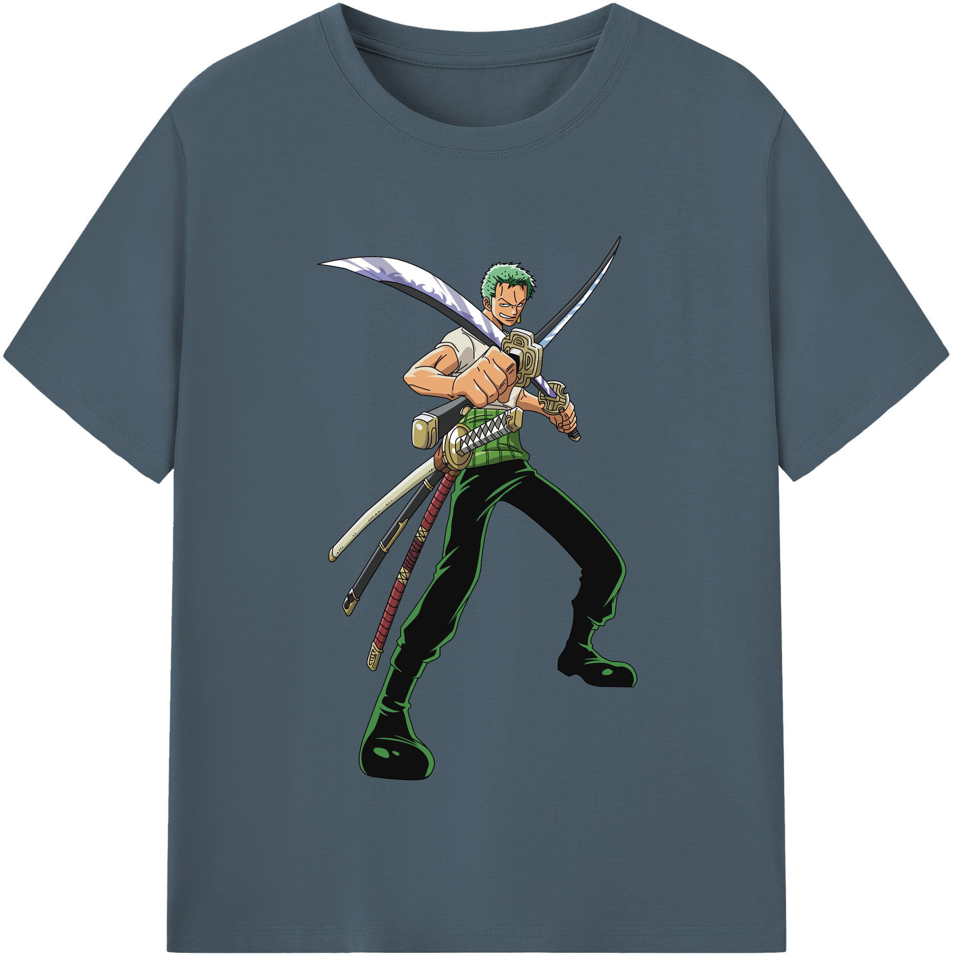 ワンピース ロロノア・ゾロ ONE PIECE Roronoa Zoro 綿100％半袖Tシャツ（フロントプリント）